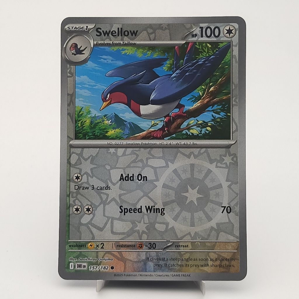Kartu TCG Pokemon EN Original Swellow Reverse Holo DRI 157/182
