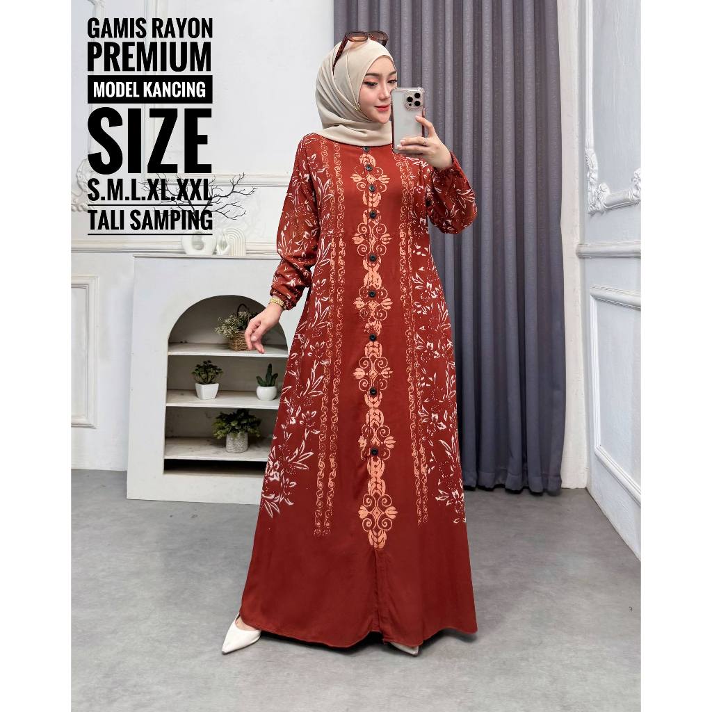 Homedress Kekinian Gamis Rayon Twill Premium Batik Cap Malaman Batik Usman - Motif Kanza