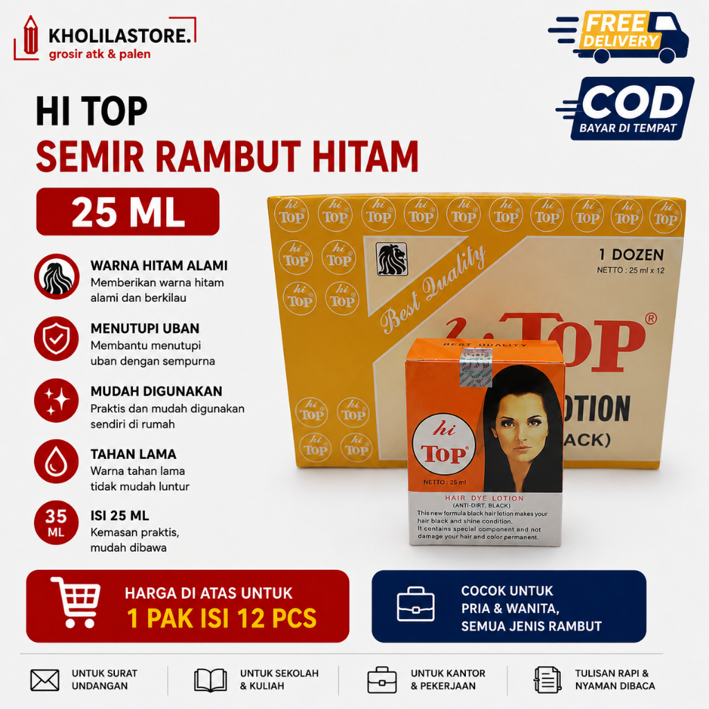 Hi Top Semir Rambut Hitam 25ml