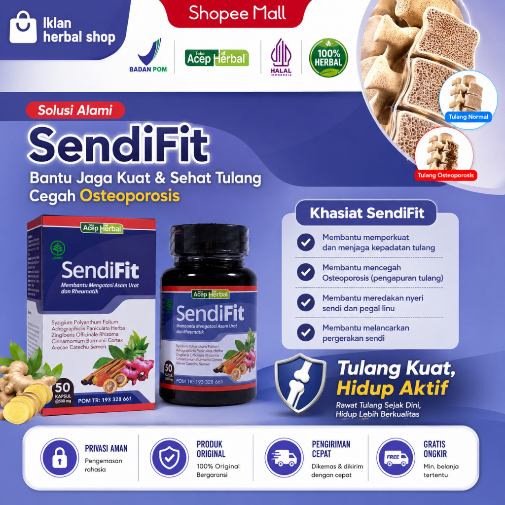 Obat Osteoporosis Pengapuran Tulang Patah Tulang Keropos,Nyeri Tulang Belakang - Sendifit