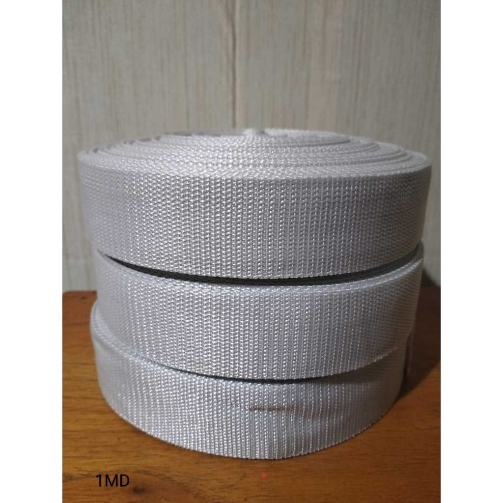 Lebar 3,8cm Motif 1MD Abu Muda Tali Webbing PP Tali Tas Harga Per 1 ROLL