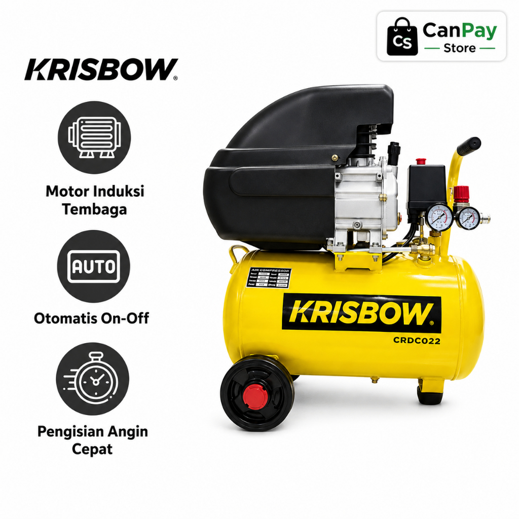 Krisbow kompresor angin 2hp 24l 8Bar