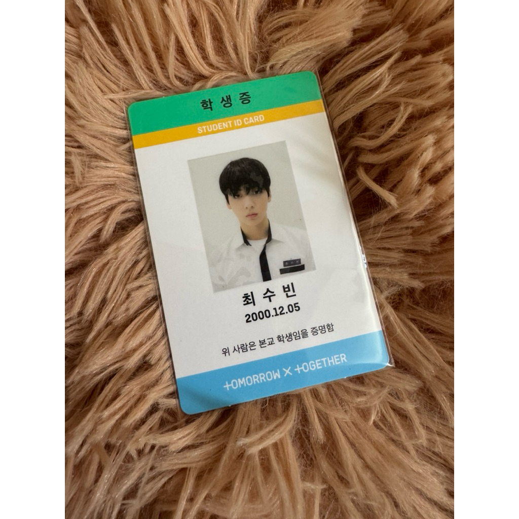 Photocard TXT Soobin Student ID Card | PC Tomorrow x Together K-pop