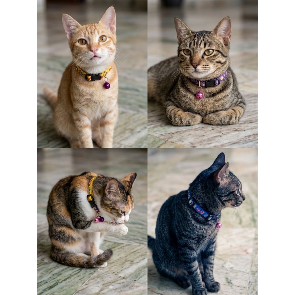 kalung kucing motif tulang cocok utk semua jenis kucing