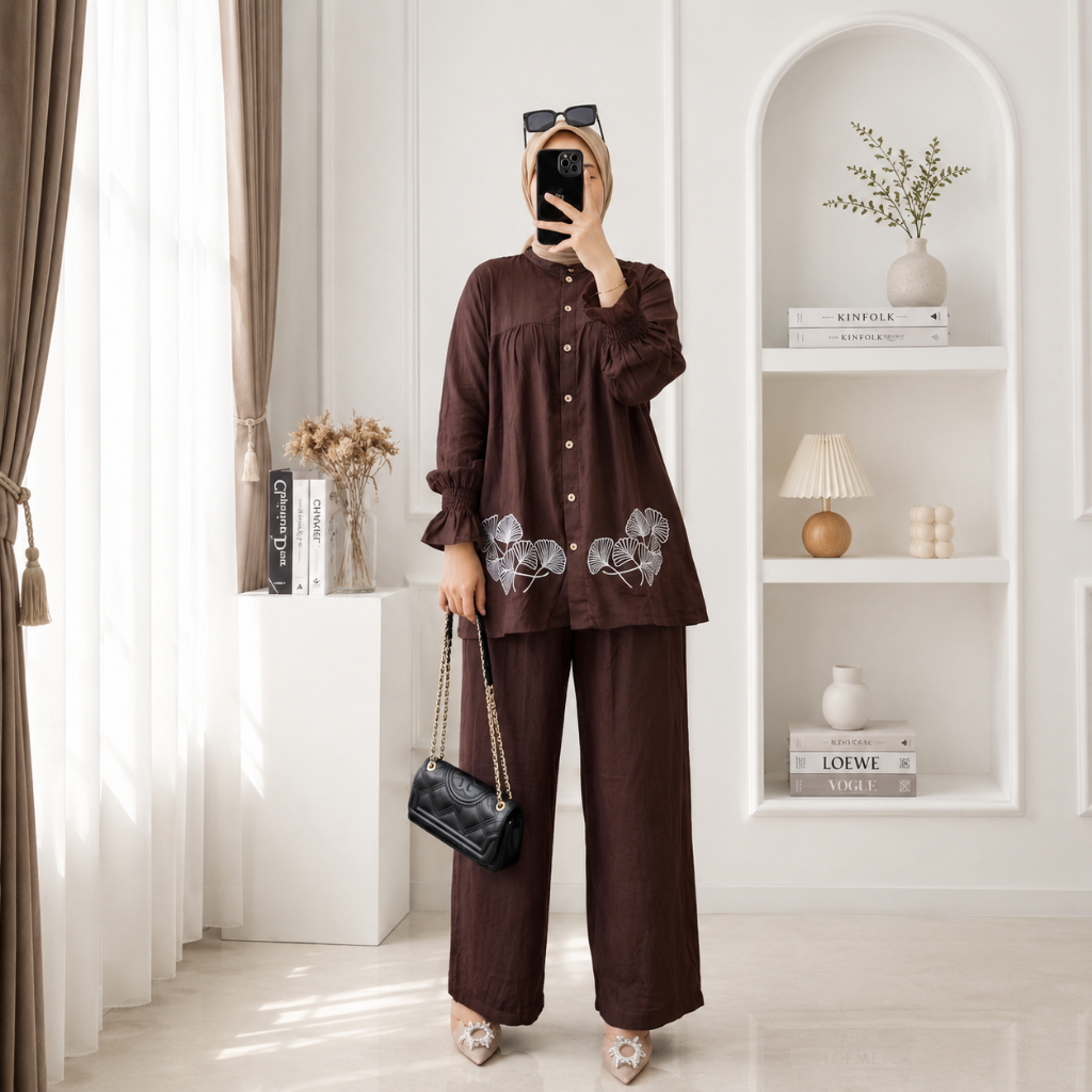 Setelan Rumah Wanita Ananda Rayon Twill Adem dan Lembut