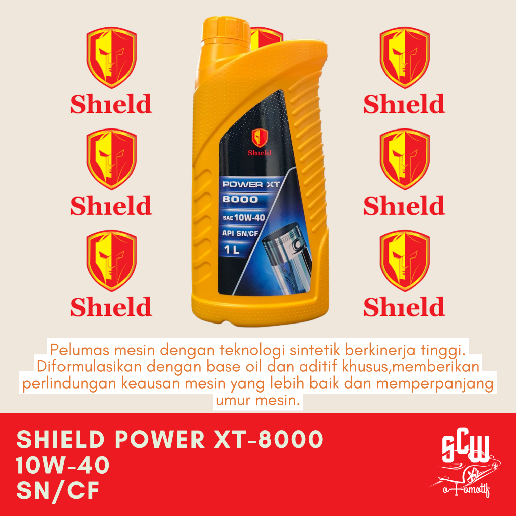 SHIELD POWER XT-8000 10W-40 SN/CF OLI MESIN MOBIL SINTETIK TEKNOLOGI TINGGI
