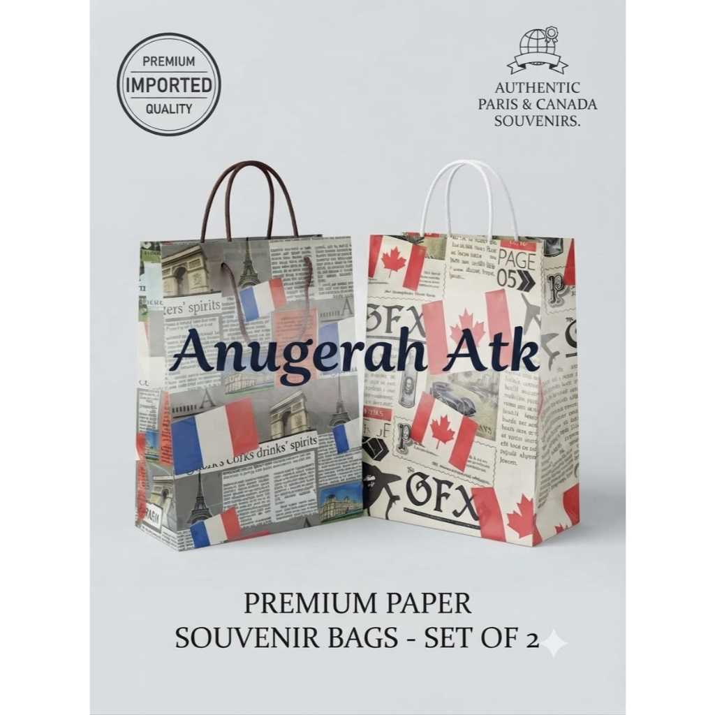 Paper Bag Import / Tas tali Fancy Flag 18x24cm