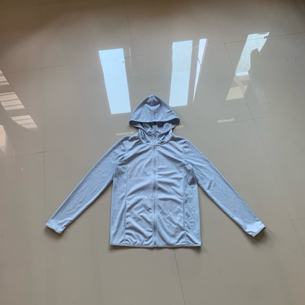 Hodie Jacket Uniqlo Gu Active Baby Blue Anti Uv