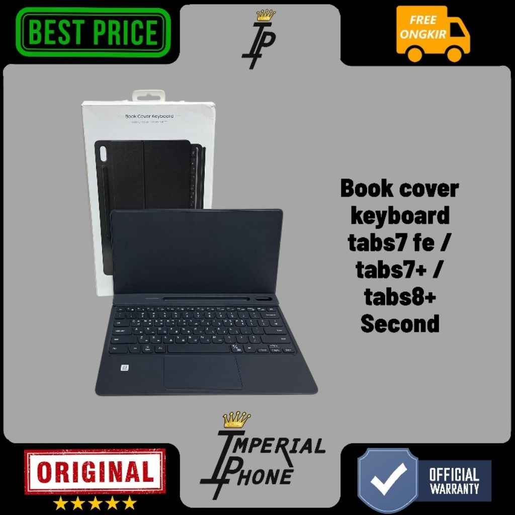 book cover keyboard tab s7 fe / tab s7 plus / tab s8 plus second