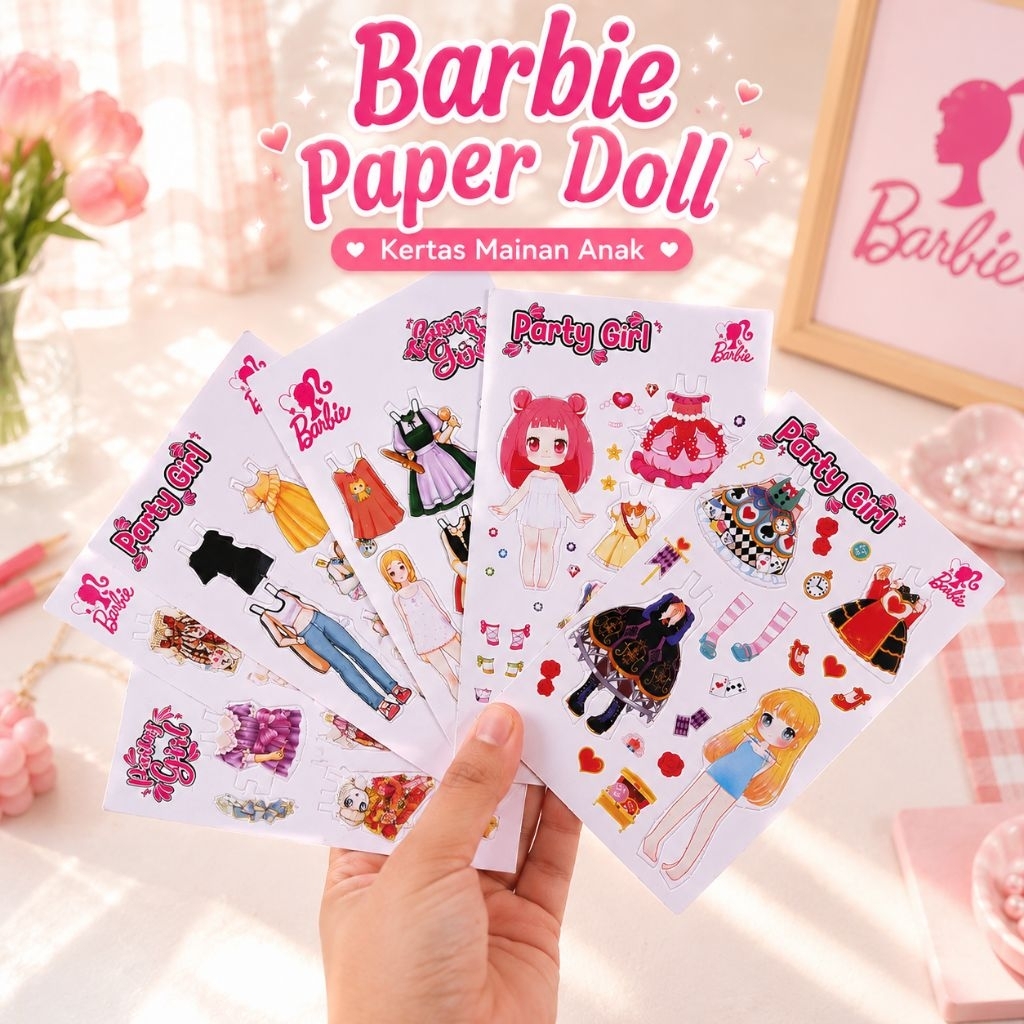 BP Barbie Bongkar Pasang Paper Doll - Mainan Anak Perempuan - Boneka Kertas Jadul - Mainan Pasang Ba