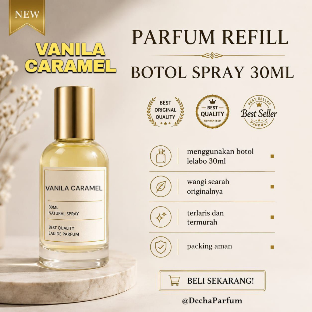 (LLB 30ML) V4N1L4 C4R4MEL PARFUM REFILL 30ML TERLARIS MURAH DAN TAHAN LAMA