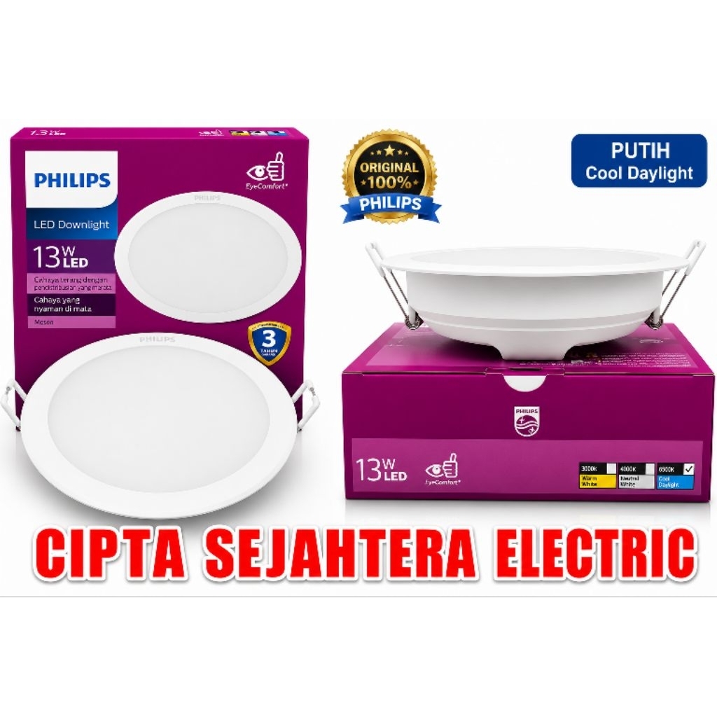 Downlight LED Philips Meson 13 Watt Inbow - Putih Cool Daylight