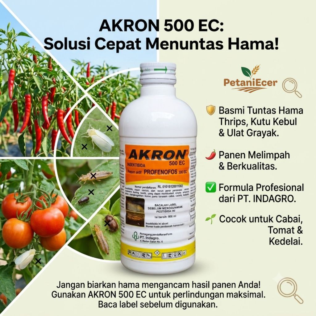Akron 500EC Insektisida Racun konatk dan Lambung - Bahan Aktif Profenofos 500 g/l