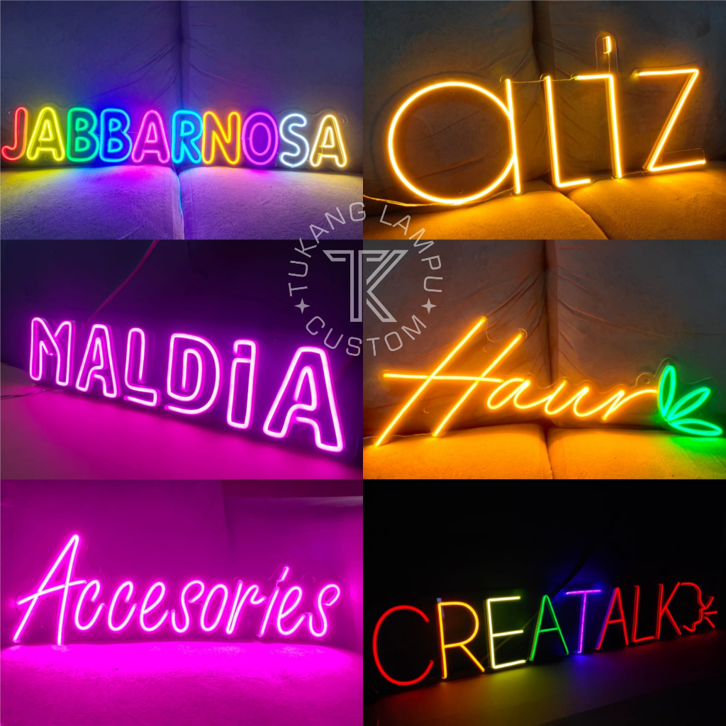 Neon Flex Led Sign Custom - Neon Flex Custom - Neon Sign - Lampu Custom - Led Tulisan - Lampu Nama