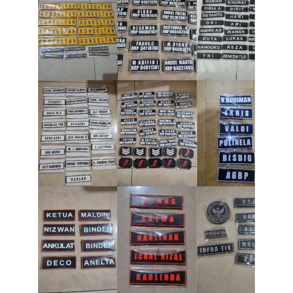 patch rubber custom nama nama / emblem karet custom nama bisa satuan
