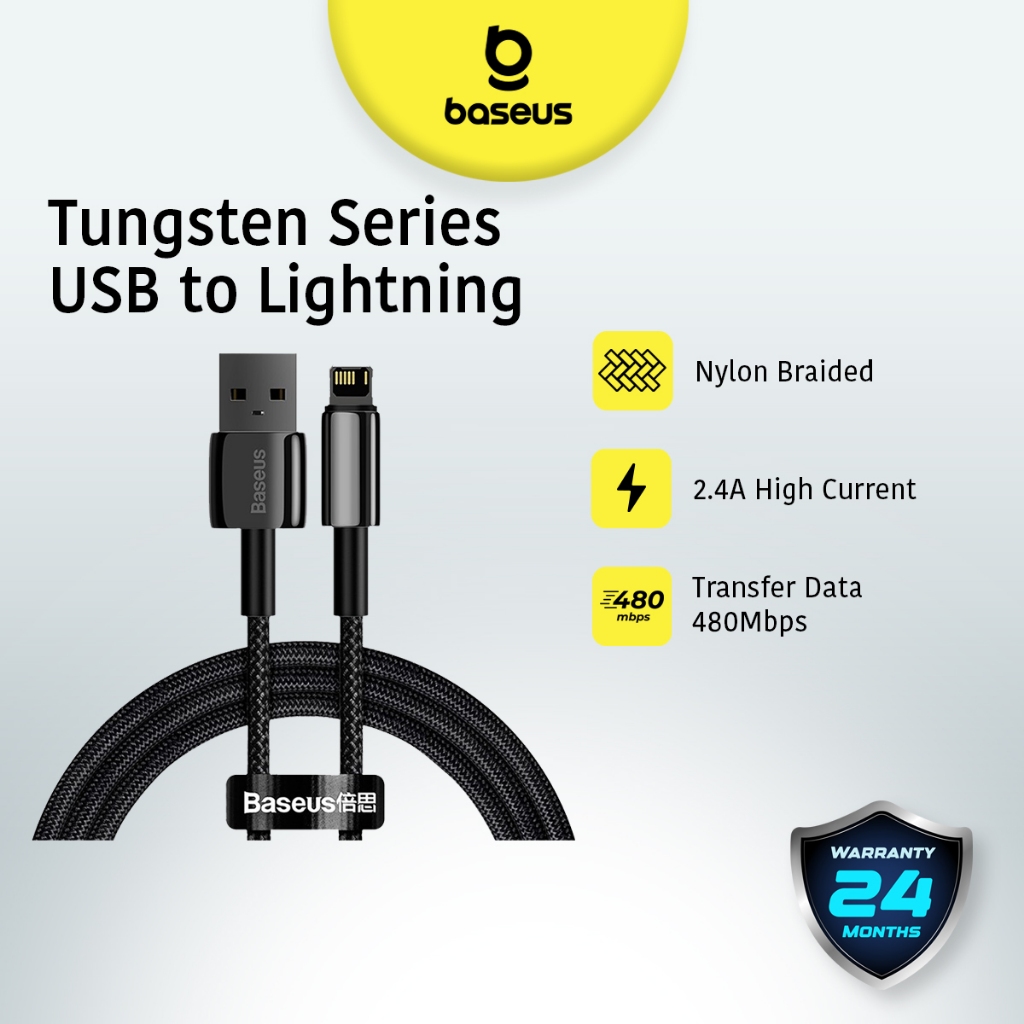 Baseus Tungsten Fast Charging Data Cable USB Type C Lightning 20W 66W 100W 240W