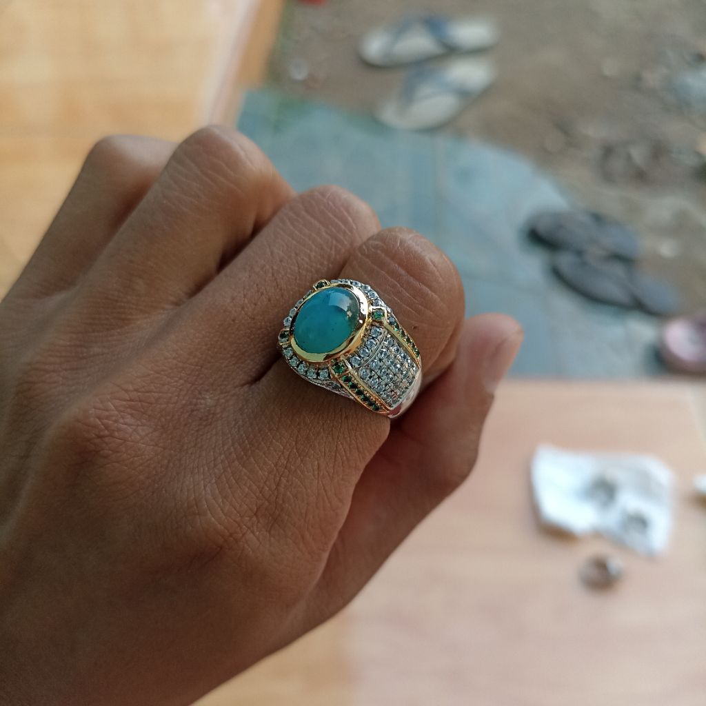 CINCIN BATU BACAN DOKO DIMENSI KANTORAN BAHAN KUNINGAN SARI SUPER