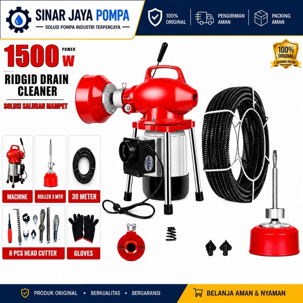 Solusi Saluran Mampet Mesin Bor Ridgid Drain Cleaner Pembersih - Mesin Bor-2031