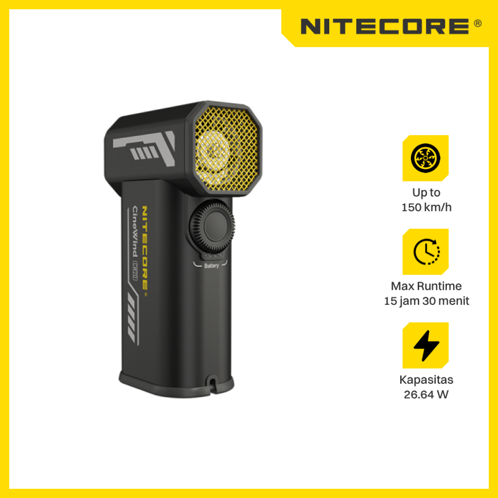 NITECORE Kipas Angin Portable CineWind Photography Fan 98000RPM 18W - CW20
