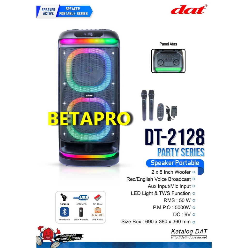 Speaker Portable Dat Dt2128 Party Series Originalnew Model DAT DT 2128