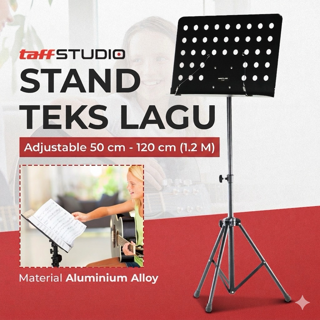 Stand Partitur Sheet Musik Tripod 39.8x26.5cm 7RHK0RBK