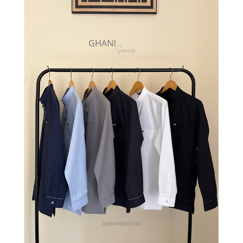 GHANI SERIES - KEMEJA KOKO CASUAL PRIA LENGAN PANJANG MANSET - ABBAH MOSLEM