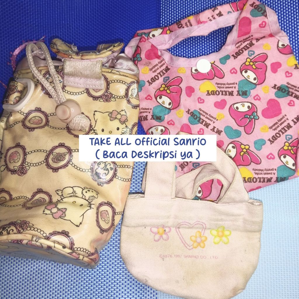 [TAKE ALL] Hello Kitty, Charming Kitty, My Melody (mini bag, water bottle bag, tas kecil) official s