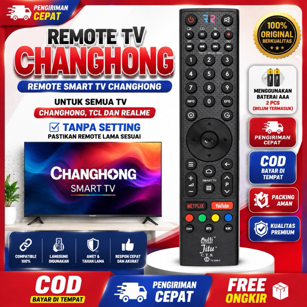 REMOT REMOTE TV CHANGHONG SMART TV JITU CHANGHONG