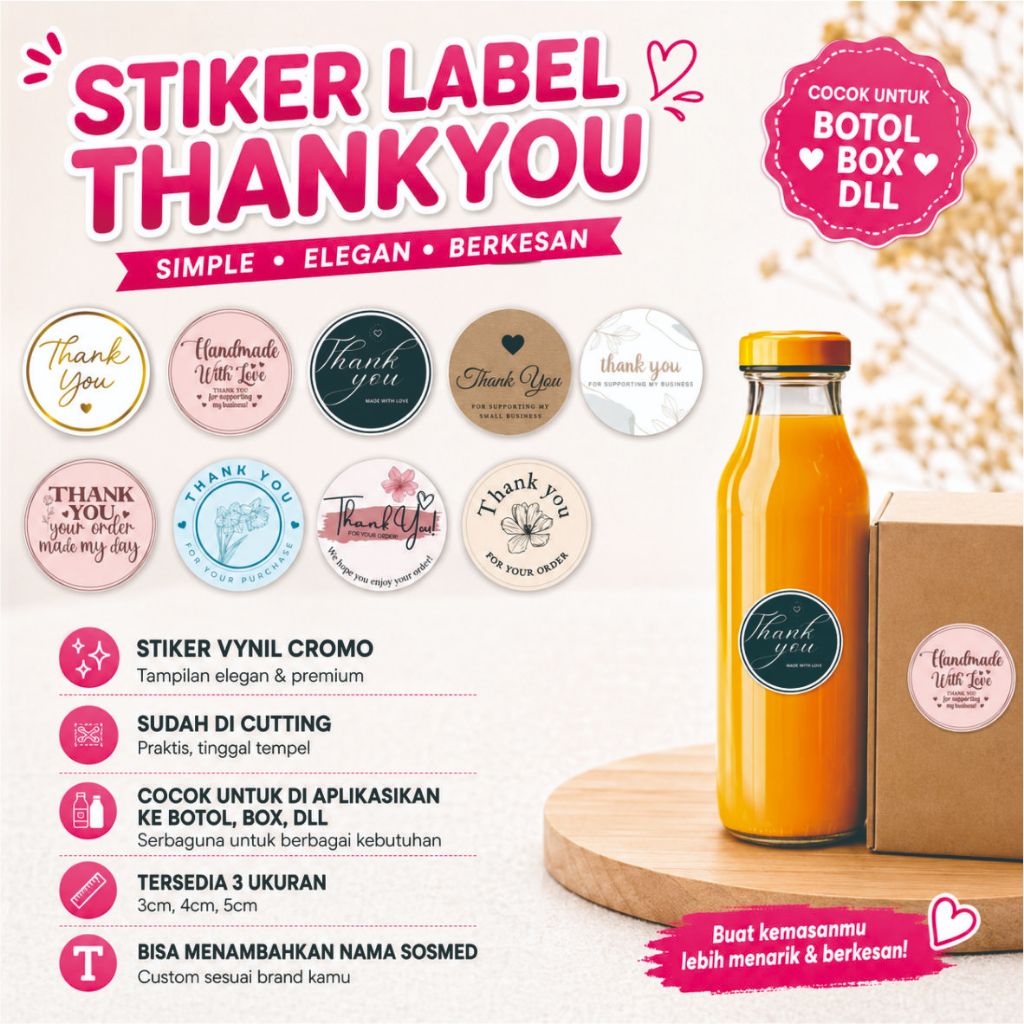 Stiker Label Thankyou | Stiker Cromo thankyou | Stiker Segel