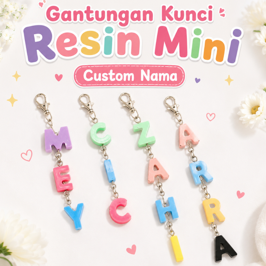 GANCI PREMIUM RESIN CUSTOM NAMA / KEYCHAIN RESIN / GANTUNGAN KUNCI CUSTOM / RESIN ART