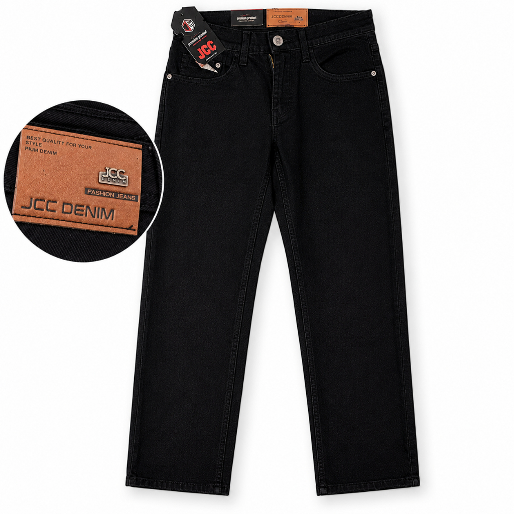 Celana Jeans Hitam Pria JCC Denim Celana Cowok Straight Fit Panjang Casual Dewasa