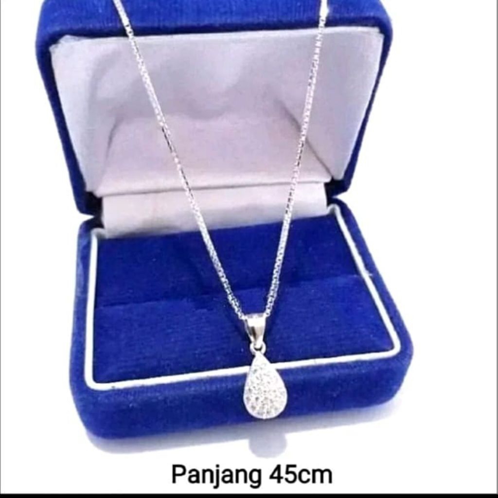 Kalung itali silver perak bandul kacang pasir