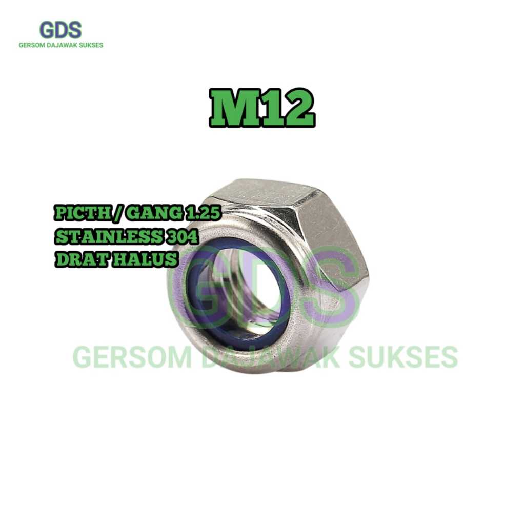 Mur Nylon Halus M12 x 1.25 Stainless 304 / Mur Drat Halus / Mur Nylon Halus Stainless 304