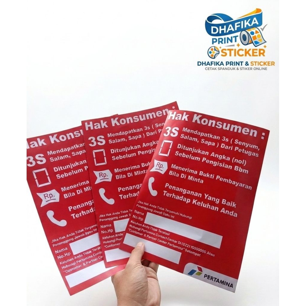 Kertas Hak Konsumen 3S SPBU