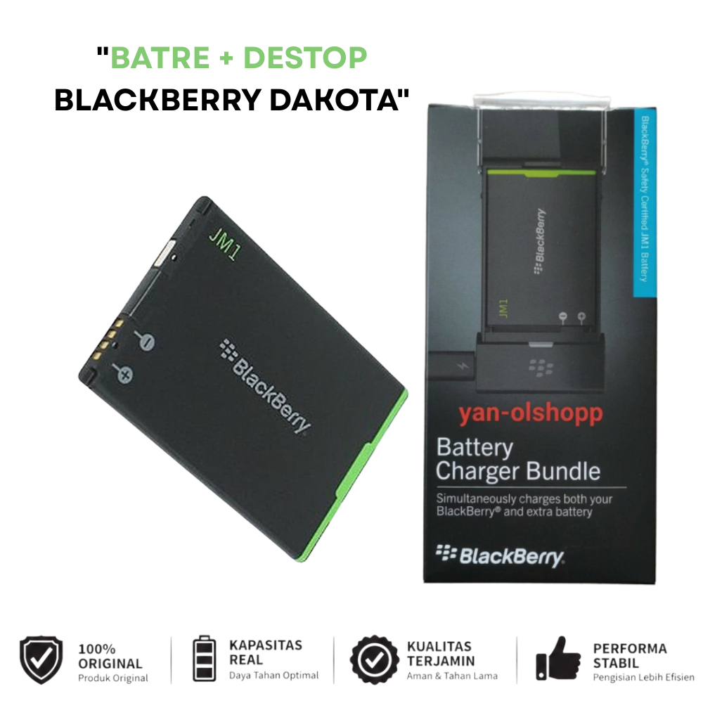 Baterai Blackberry BB Dakota Bold 9900 JM1 ORI ( Batre , Batrai, Battery, Original  JM1 + Desktop)