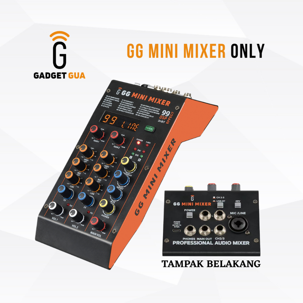 GG AUDIO MINI MIXER - Professional Audio Mixer for Karaoke, Gaming & Podcast Live Streamer