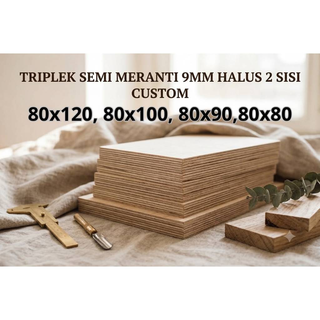 TRIPLEK PLYWOOD MULTIPLEK SEMI MERANTI 9MM HALUS 2 SISI Mulai Ukuran 80cm
