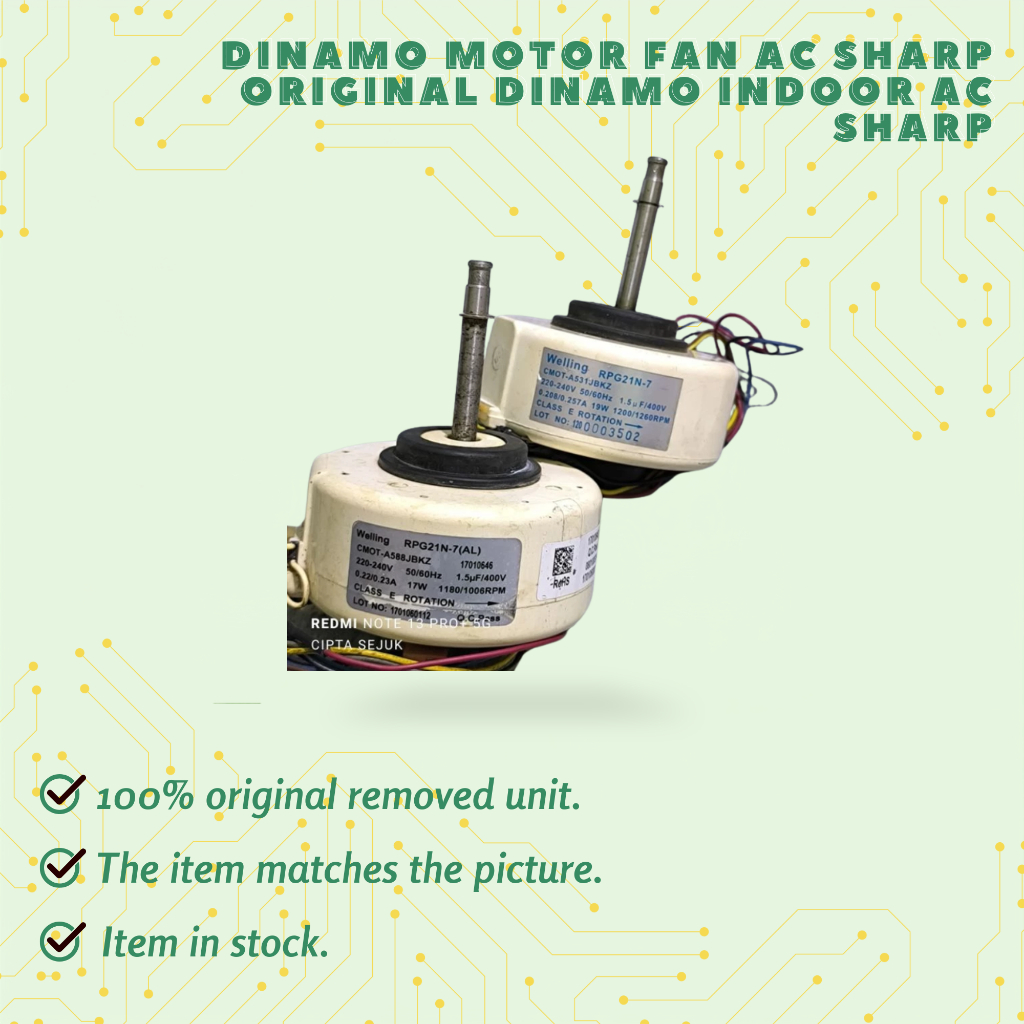 Dinamo motor fan AC Sharp original dinamo indoor ac sharp