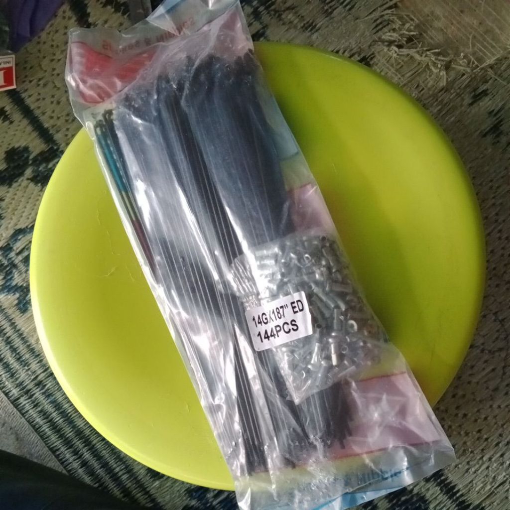 Jari jari/Ruji Sepeda 20" HITAM Spoke panjang 187mm 36 pcs, sepeda BMX lipat minion