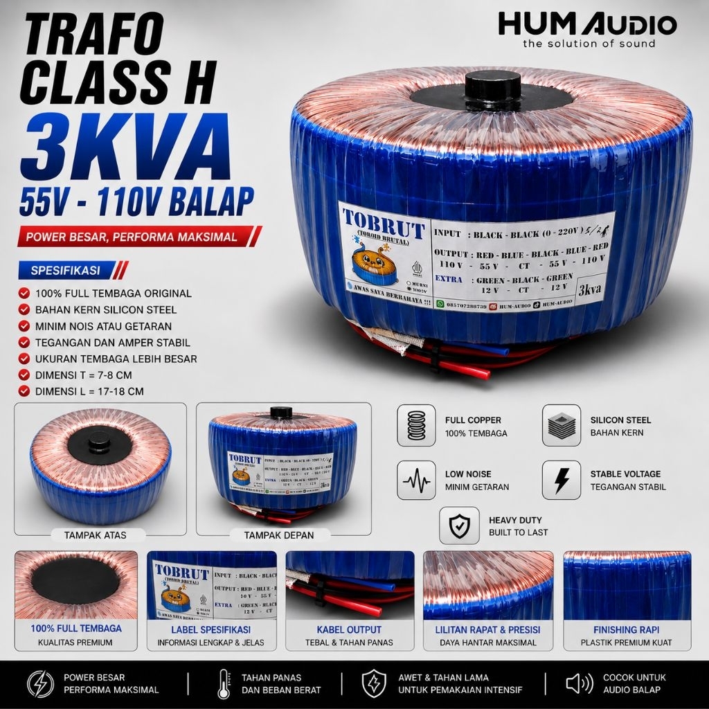 TRAVO TOROID 3KVA CLASS H SPEK BALAP.