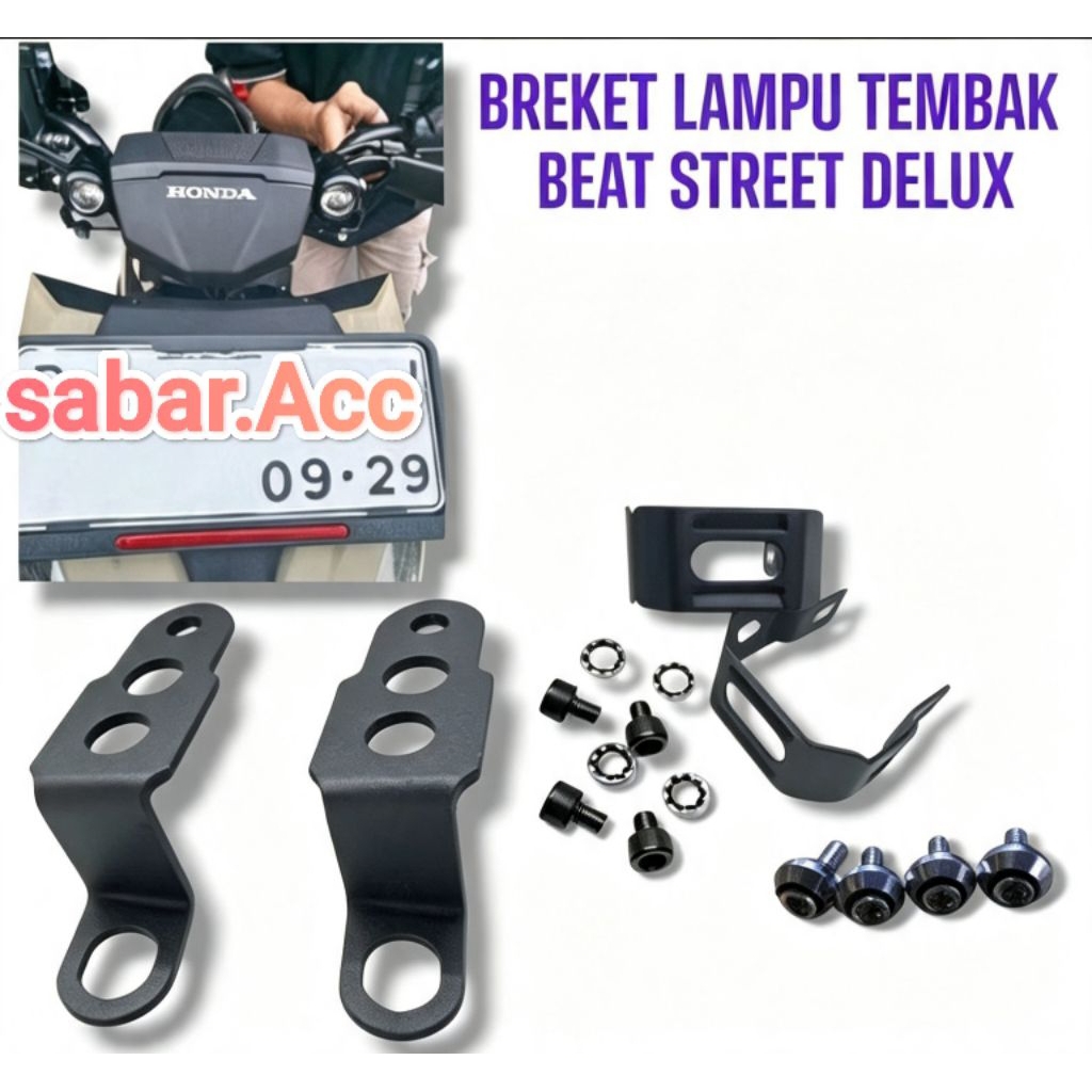 Breket lampu tembak D2 Laser Honda beat street Deluxe lengkap