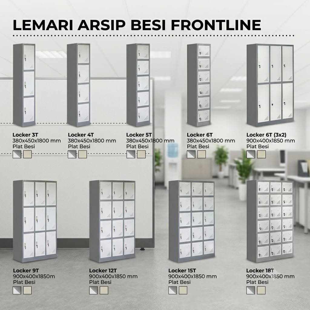 Locker Plat Besi 3 tingkat Locker Besi 4 tingkat Locker Besi 5 pintu Locker Besi 9 pintu Loker Karya