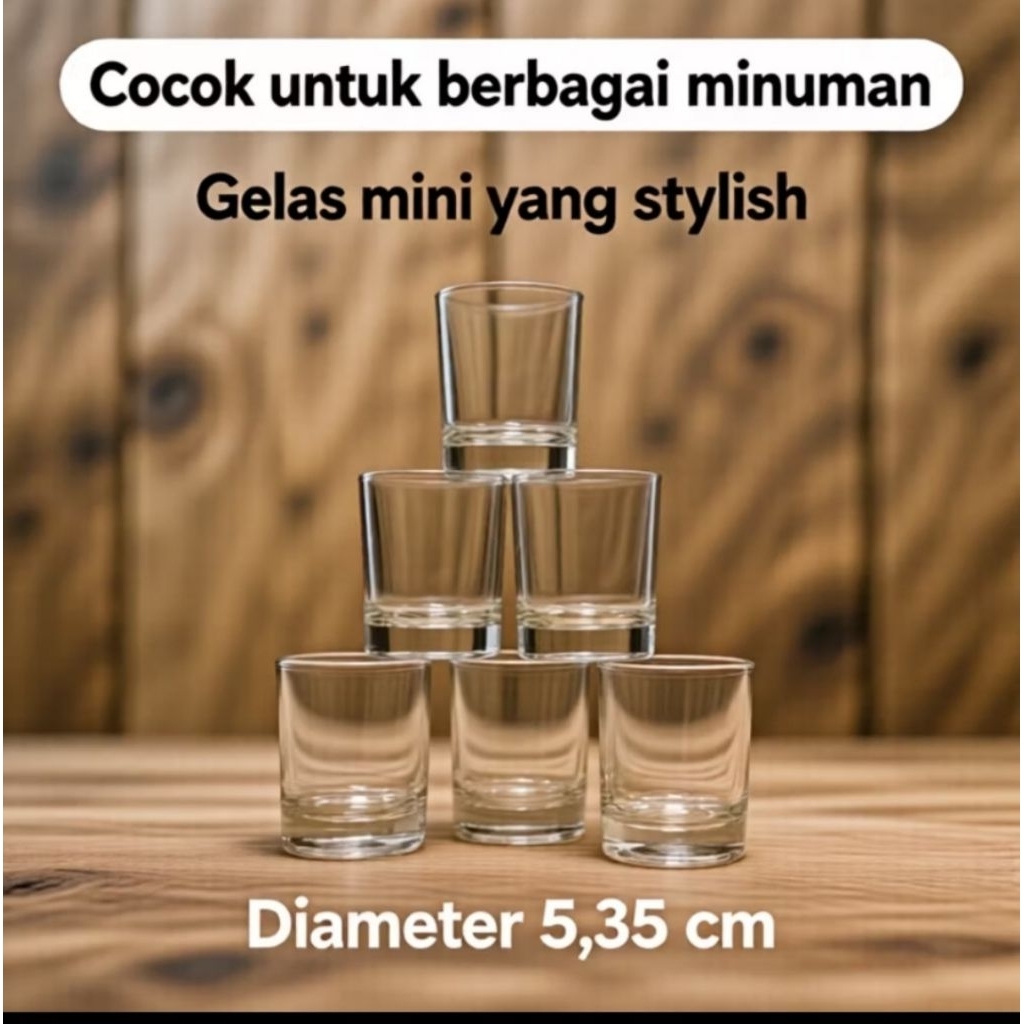 6 PcsGelas Sloki Mini T 306/ Shot Glass/Gelas mini