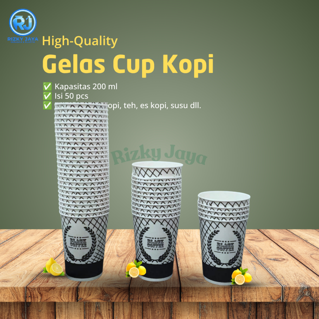 Gelas Kopi Teh Motif Tahan Panas 8 Oz / Hot Paper Cup Kraft Ivory
