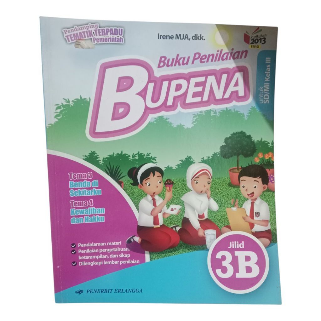 Buku bekas Buku penilaian Bupena jilid 3b / Kelas III / 3 Sd K13.