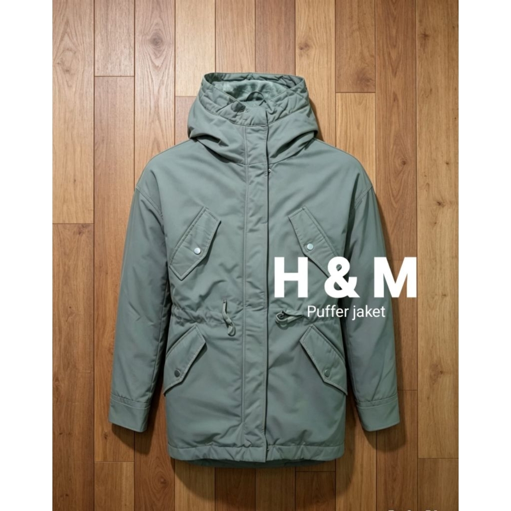 H&M jaket parka army bahan tebal second bekas preloved