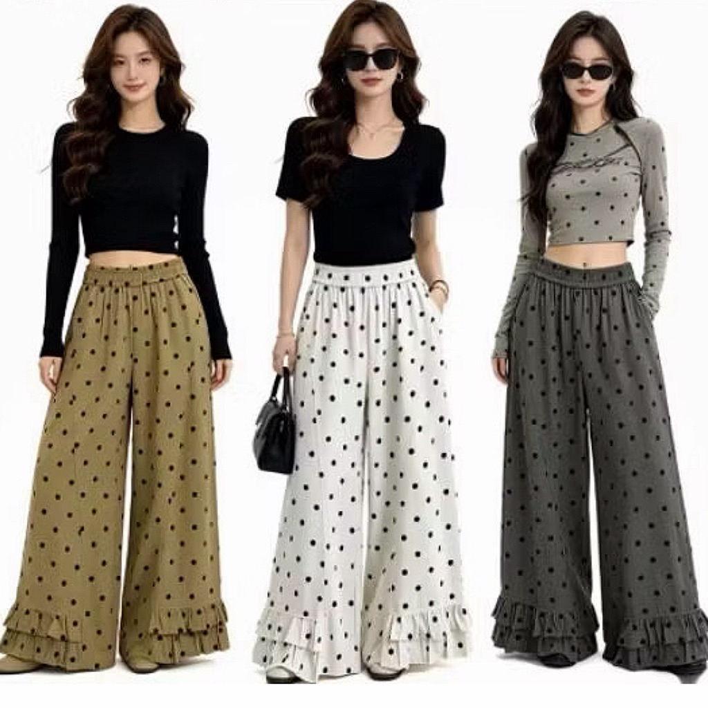 TATAOS BANGKOK BY A&K MOANA PANTS CELANA BALON KRIWIL POLKA TAG LABEL COTTON PREMIUM