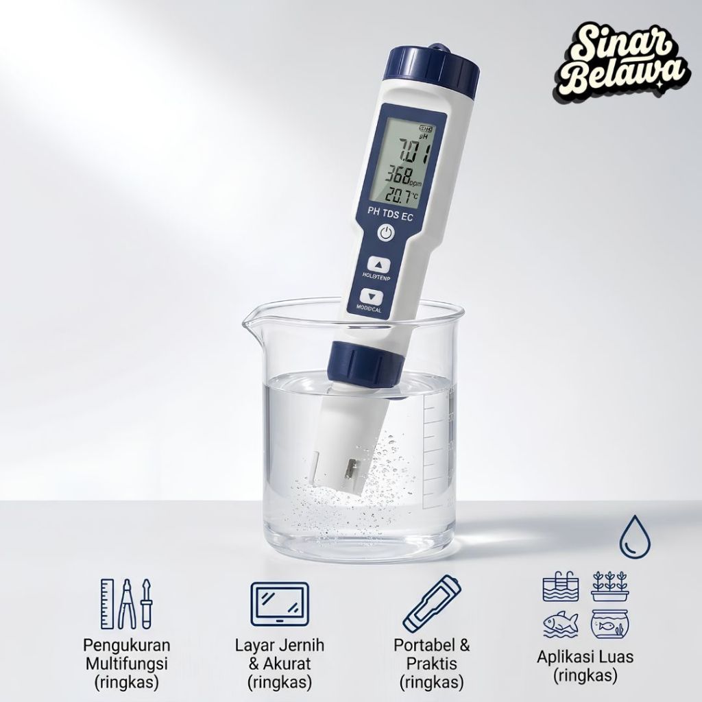 Alat Ukur Kualitas Air Digital 5in1 PH TDS EC Meter Pen