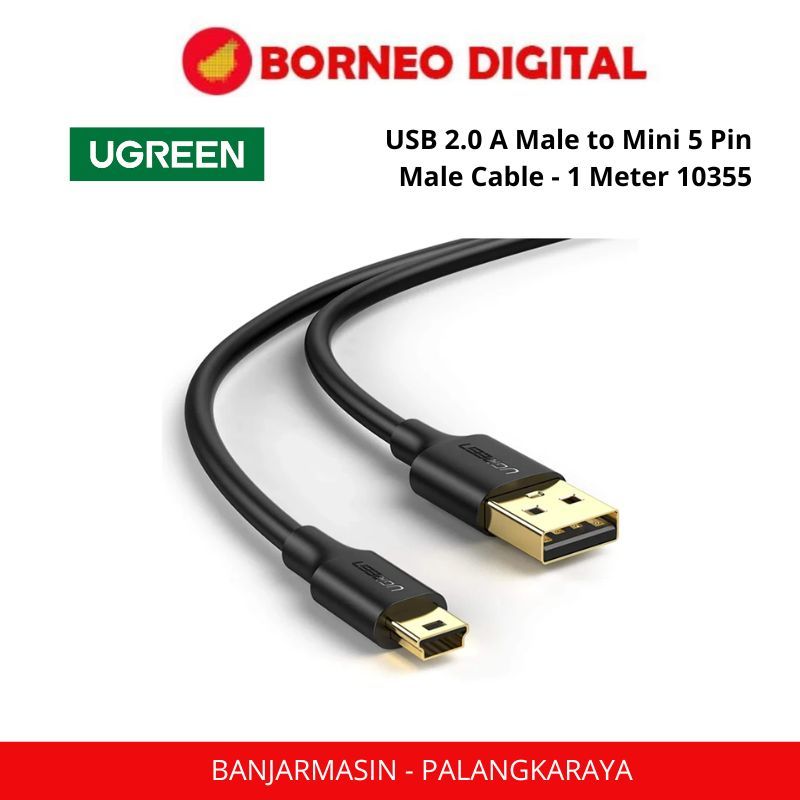 UGREEN USB 2.0 A Male to Mini 5 Pin Male Cable - 1 Meter 10355