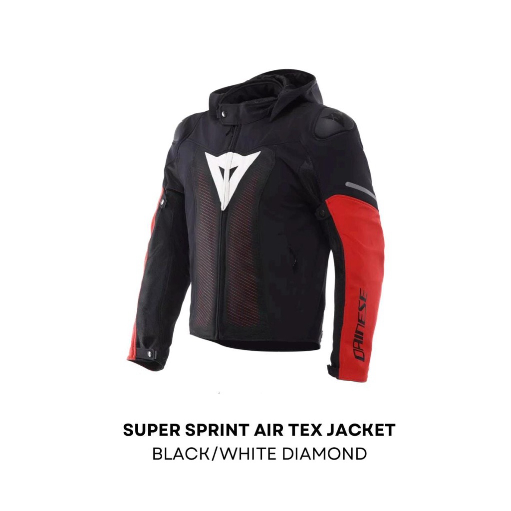 Dainese SUPER SPRINT AIR TEX JACKET BLACK/WHITE DIAMOND Original Semarang